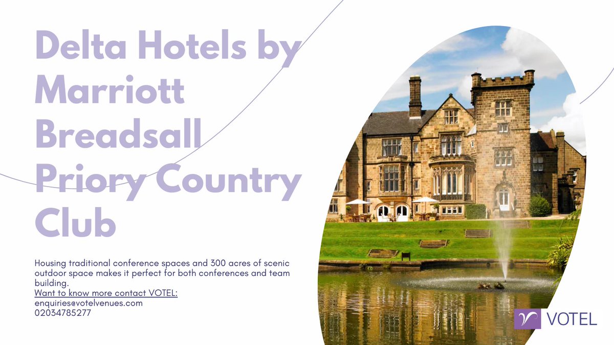 Discover the perfect setting for your next conference at Breadsall Priory! With its 300 acres of picturesque grounds and eight top-notch spaces, let this historic venue set the scene for your professional gathering. #Conferences  #eventprofs #MeetingsAndEvents #venuefinders