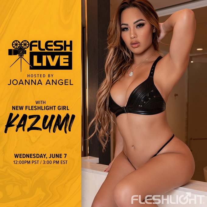 Tune in to TODAY's FleshLive with our host @JoannaAngel and special guest and newest Fleshlight Girl