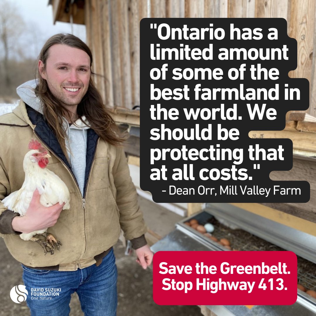 Why is the <a href="/fordnation/">Doug Ford</a> gov't thanking farmers for all their contributions while at the same time planning to destroy their farms? Hwy 413 would pave over 2,000 acres of Ontario's most productive farmland!

#localfoodweek #handsoffthegreenbelt #enoughisenoughON