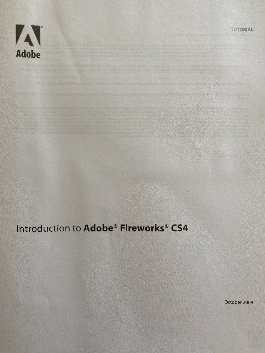Tell me you’ve been doing graphic design for a while without telling me you’ve been at it for a while… 

Anyone else remember the joys of Adobe Fireworks?! (It was actually pretty handy back in the day, but eventually superseded, like a lot of things)
