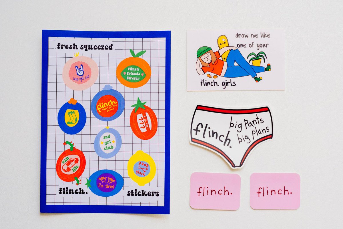 flinch_music's tweet photo. introducing fresh flinch. fruit stickers! 🍎🍌
stick em on yr fruit. stick em on yr dog.
stick em on yr neighbour when they knock on yr door for the fifth time that week complaining that they can hear you crying through the wall while listening to yr fave sad grl band (1/2) https://t.co/wip9cGnAV8