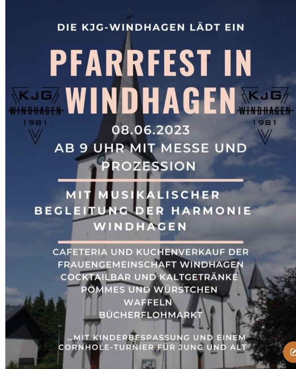 GBfWindhagen's tweet image. Morgen ist Pfarrfest bei uns in Windhagen! Nach der Prozession folgt Tradition! #kjg