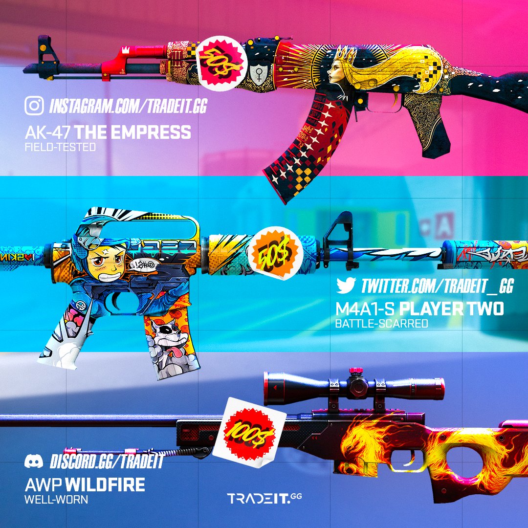 $200 Giveaway! 🎉 (M4A1-S Player Two)

✅ Follow us on Twitter <a href="/tradeit_gg/">Tradeit</a>
✅ Tag 2 friends, Retweet, and Like this post
✅ Explore the amazing prizes on our other social media platforms and enter now

Ends in 7 days! Good luck to all participants. 🍀