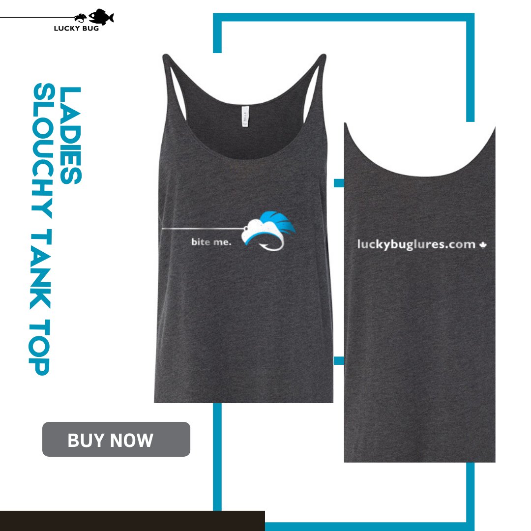 luckybuglures's tweet photo. Look effortlessly sleek &amp; fashionable in your BITE ME ladies slouchy tank. With a relaxed, drapey fit designed to perfectly fall onto the body, you will love its ultra-soft to the touch fabric &amp; thin straps. Grab yours!
#LuckyBugLures #BiteMe #GetHooked #FishBeWarned #FishingGear https://t.co/EK3gfjwvf7