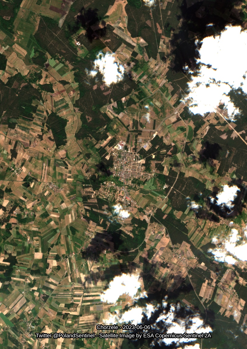 Chorzele - 2023-06-06 - Satellite Image by ESA Sentinel 2A - #Poland #SatelliteImagery #Copernicus #Sentinel2