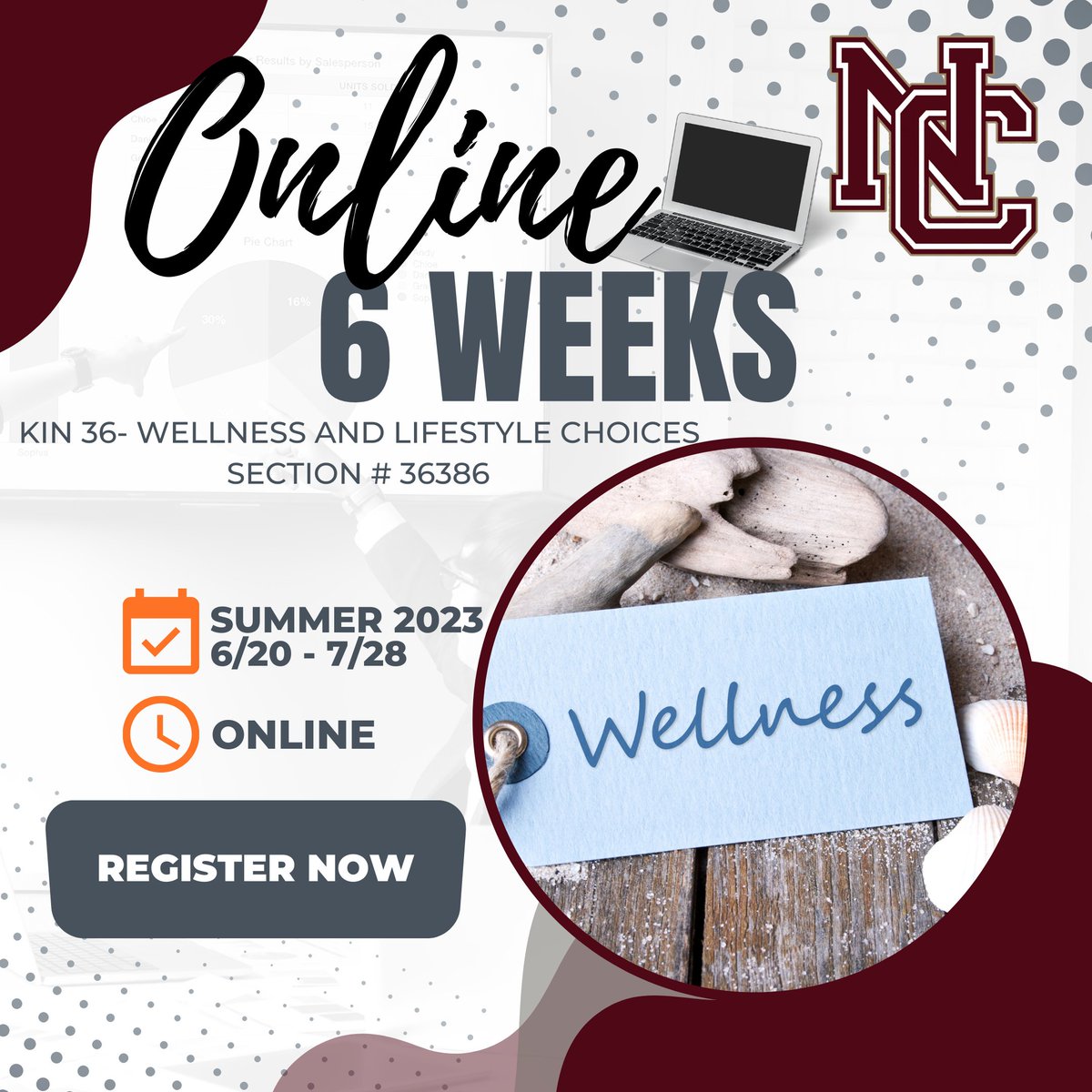 Register for an online Wellness &amp; Lifestyle Choices class! It's only six weeks starting June 20th. Register today! #summerclass