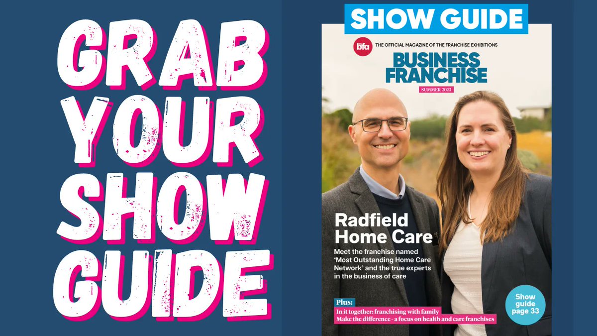 BFranchiseMag's tweet photo. it's here! The official showguide for #BIFE23... Turn to p.33 for lowdown on the weekend's flagship London event or take a longer look at #franchiseopportunities, advice, news, trends and insight on the most dynamic and enduring business model out there!   https://t.co/r1LYDV2RxY https://t.co/eAqQIbK1P3