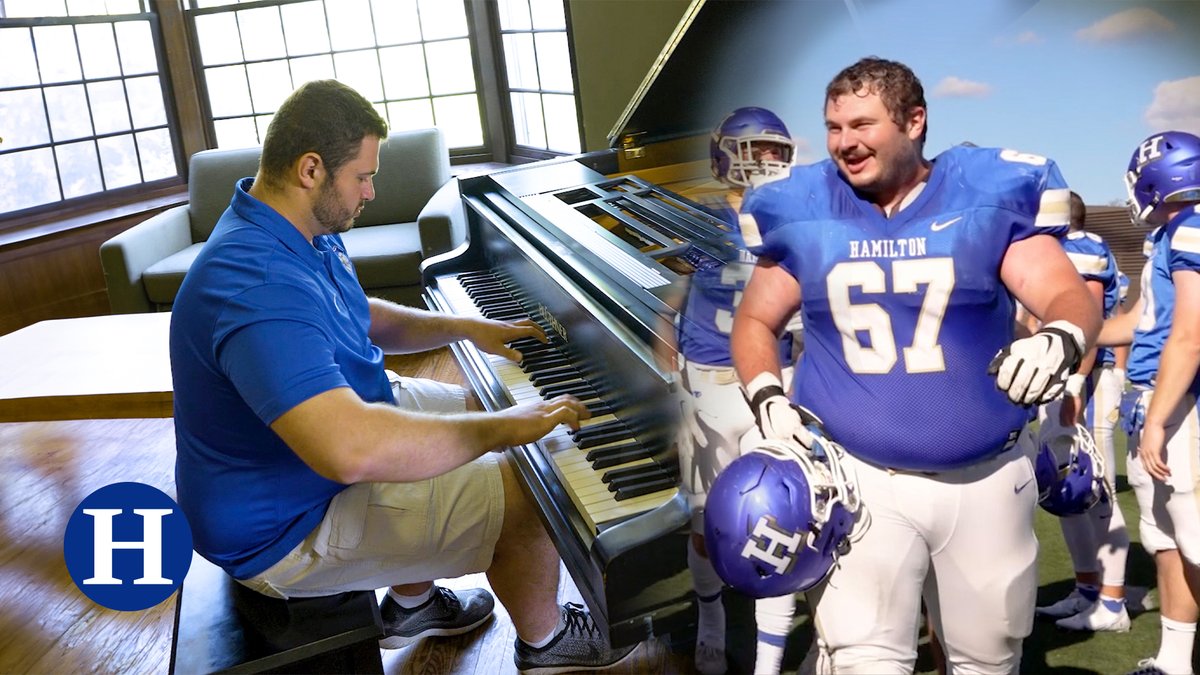 HamiltonCollege's tweet image. Liberal arts hard at work: Ryan Smolarsky ‘23 reflects on being a classical pianist and @hamcollfootball player, all while being on pre-med track. bit.ly/42rRWLM 

#KnowThyself #PreMed #StudentAthlete @HamCollSports @NewYorkSix