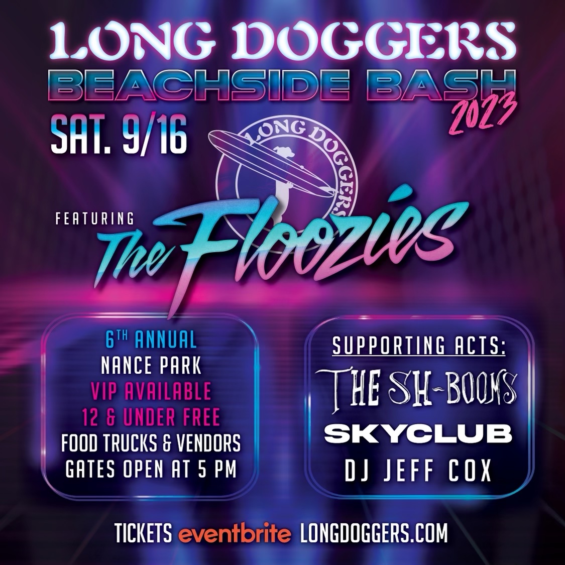 We're stoked to announce we're playing Long Doggers' Beachside Bash! C'mon out to Nance Park on September 16th. Tickets are available now: eventbrite.com/e/2023-long-do…