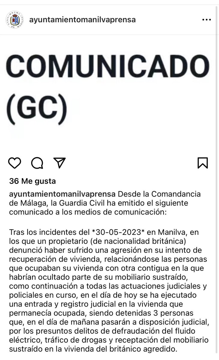 📢 Comunicado oficial

Esto ha pasado tras la ampliación de la denuncia de nuestro abogado….

… y 24 horas antes del pollo mundial que íbamos a montar en Manilva 😎

Nos encanta que las cosas salgan bien

PALABRA DE DESOKUPA 💪

Que se entere toda 🇪🇸🇪🇸🇪🇸

#DesokupaManda