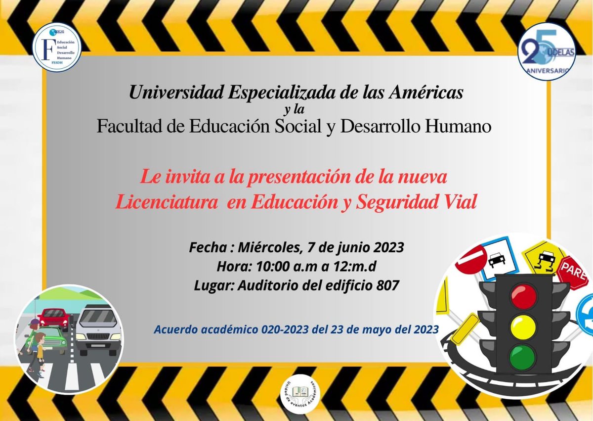 EducacionVialP's tweet photo. Con gran orgullo y entusiasmos acompañamos @GeraldineMarc a @udelasoficial en lanzamiento Lic en educación y seguridad vial en 🇵🇦 logrando + profesionales idóneos trabajando para prevenir los accidentes de tránsito.

#rethinkingmobility 
#streetsforlive 
#roadsafetyeducation https://t.co/h2Sn72Mg3f