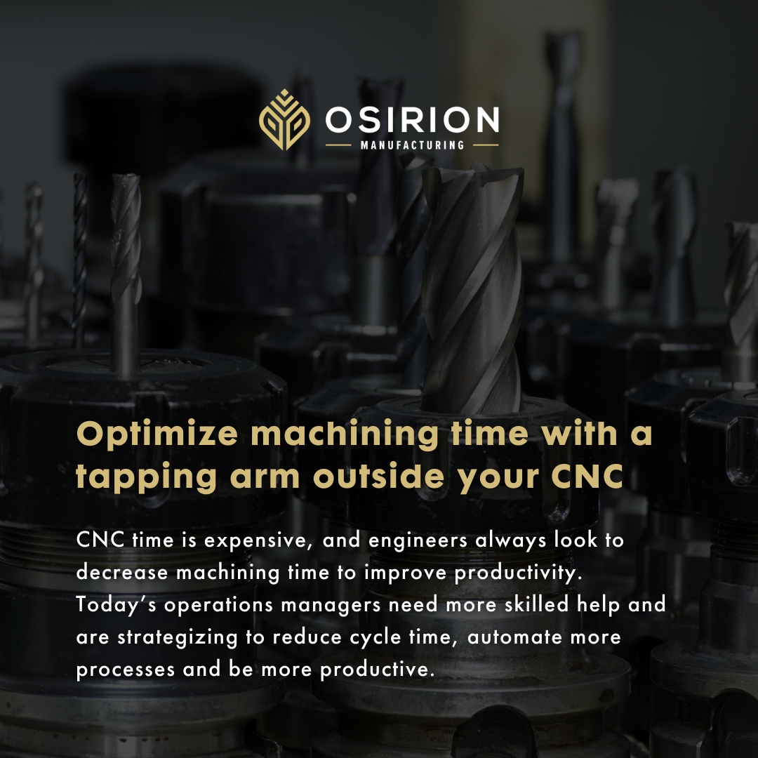 Unleash the Power of Efficiency: Tapping into Time Optimization with a Tapping Arm. 🚀

#ManufacturingAwareness #Education #OsirionMfg #DataDriven #ProcessImprovement #DataAnalytics #Production #CNCManufacturing #IndustrialManufacturing #Aerospace #CNCMachine #CNCMachining