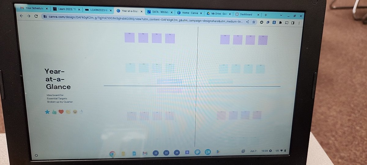 BryanHatch1's tweet photo. #wsdlearn Year-at-a-Glance on Canva looks amazing for synergizing with a PLC or department and school wide year plan. Could lead to some amazing collaboration and synergy throughout the year. https://t.co/GkjcrZL4jc