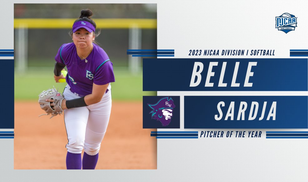 NJCAASoftball's tweet photo. ✅ 2x NJCAA National Champion  
✅ NFCA Pitcher of the Year
✅ NJCAA Pitcher of the Year  

Florida SouthWestern's Belle Sardja has been named the 2023 #NJCAASoftball DI 𝑷𝒊𝒕𝒄𝒉𝒆𝒓 𝒐𝒇 𝒕𝒉𝒆 𝒀𝒆𝒂𝒓! 🥎

Full Release | https://t.co/0fEMGp5DzM https://t.co/uwCTfJ4QCO
