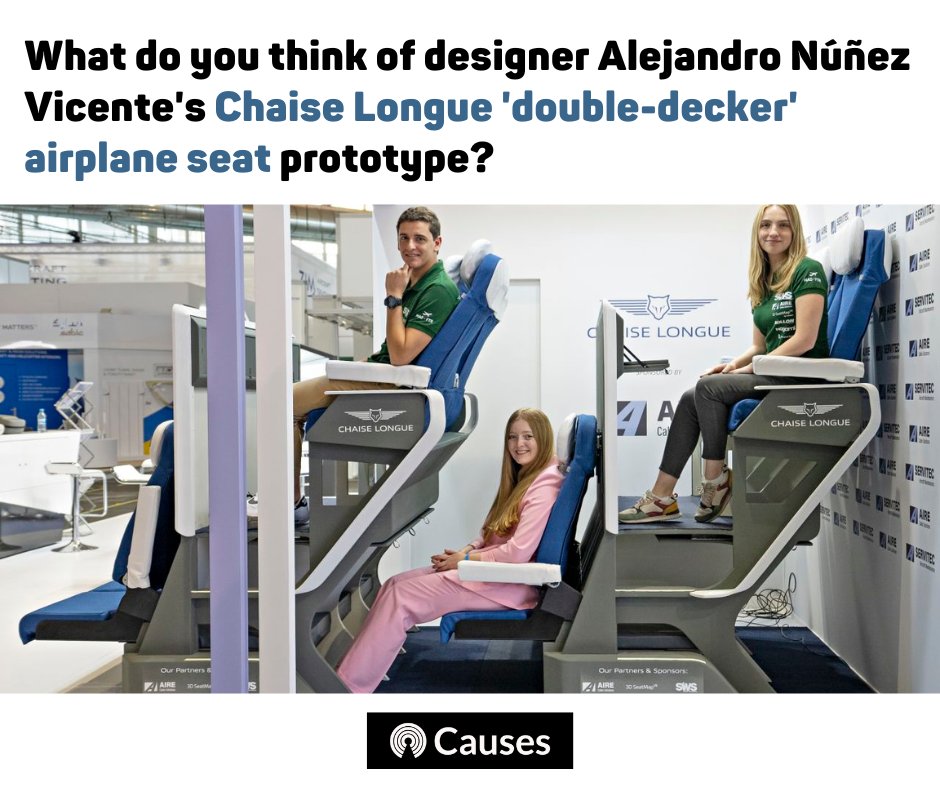 What do you think of designer Alejandro Núñez Vicente's Chaise Longue 'double-decker' airplane seat prototype?

 #instaaviation #aviation #doubledecker #airplaneseat #aviationdaily