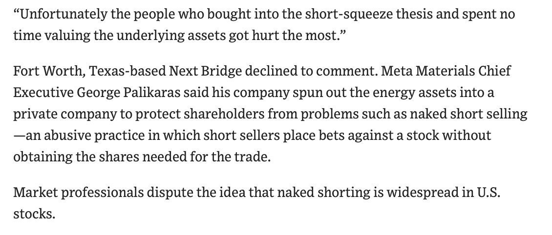 tonys_twits's tweet photo. Dear @WSJ 

Your article about $MMTLP says "people who bought into the short-squeeze thesis and spent no time valuing the underlying assets"

You dispute the idea about widespread naked shorting.

Did you even look at naked shorting in this specific stock?

Clearly this is a biased hit-piece, timed just before a congressional investigation into FINRA about MMTLP

Instead of a short hedge fund manager's valuation of MMTLP, why didn't you interview the geologist - Masterson?

Very disappointed in your journalistic integrity & the quality of your article.