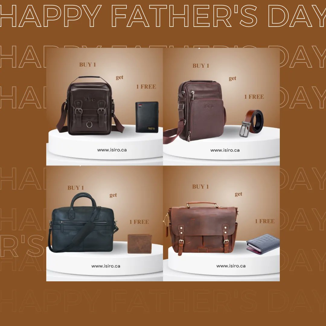 IsiroCanada's tweet photo. Give Dad the Gift of Timeless Style: Unleash His Inner Elegance with Our Father's Day Leather Goods Promo! 
#isirocanada #leathergoods #leatherwallets #leatherbags #fathersdaygift https://t.co/vVeq2ixZdo