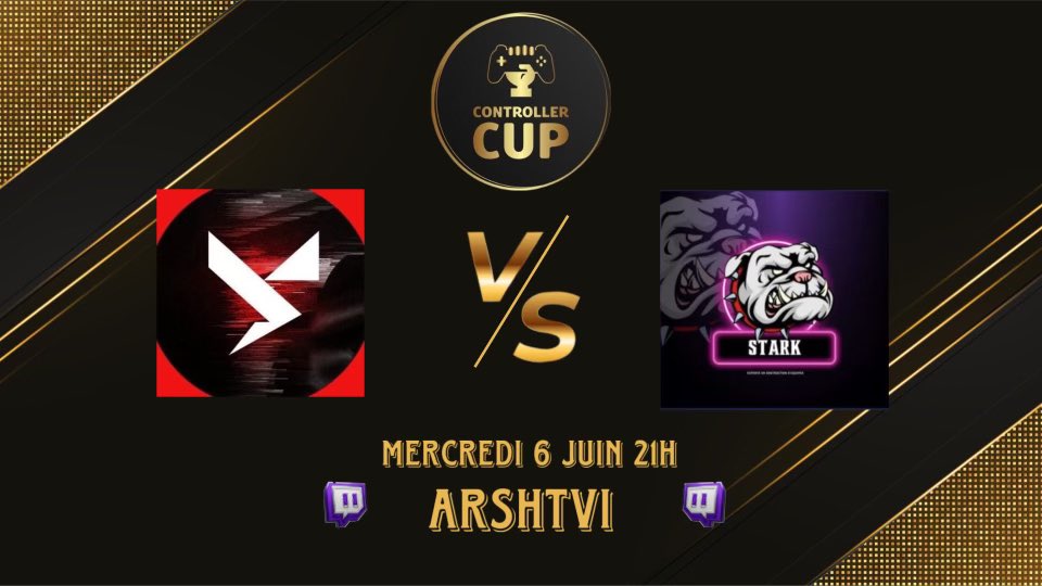 ControllerCup's tweet photo. Prochain quart de finales ce soir !
Qui de ces 2 équipes ira en demi ?

YoD (@ScrymOff) 🆚 Stark (@Styzze_)
⚔️ Quart de finales - BO3
⏳ 21h00
🎙️ @steeveChampeno1 (https://t.co/TRoclKRgoQ)

#PlayWithController https://t.co/si8KyA3vaw