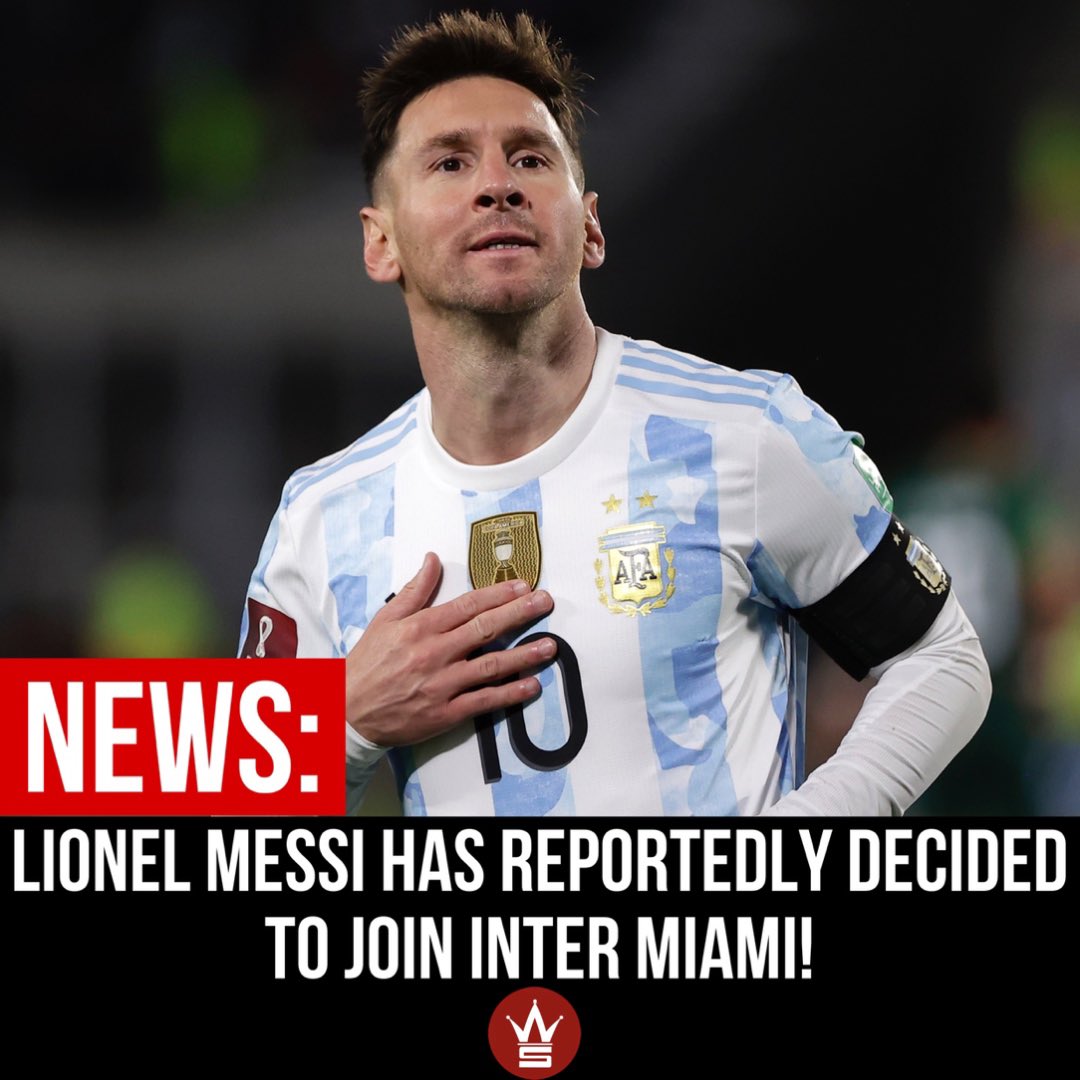 WORLDSTAR's tweet photo. According to reports, #LionelMessi has decided to join #InterMiami. The football legend’s contract with PSG will expire in June and is expected to debut in Miami sometime between July or August. https://t.co/nbE4XLsIgp