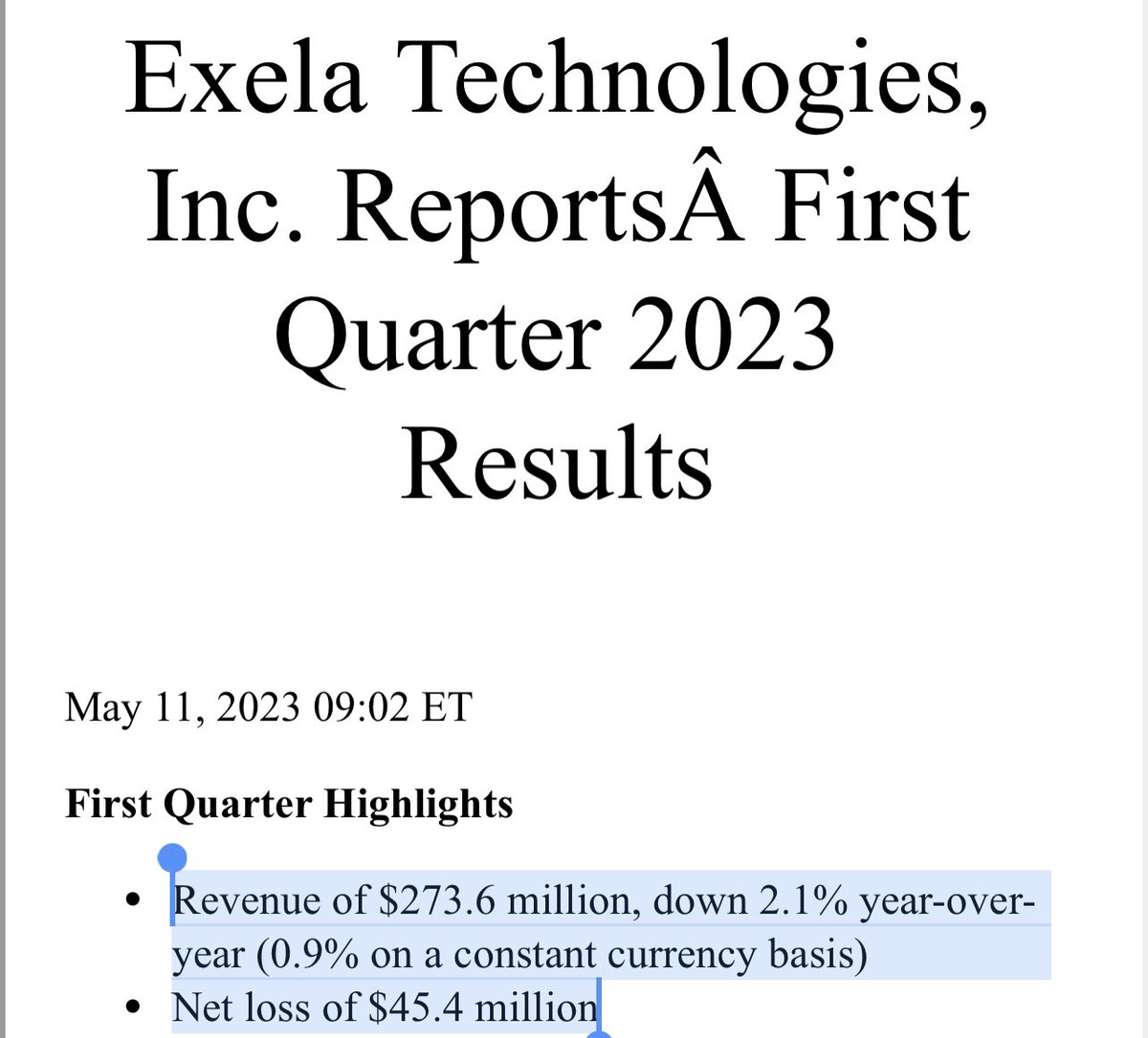 $XELA Q1