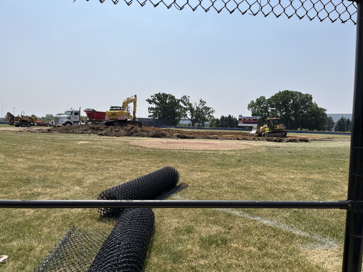 Demolition of the baseball field is underway! ⁦@MarmionAD⁩ ⁦@MarmionBaseball⁩