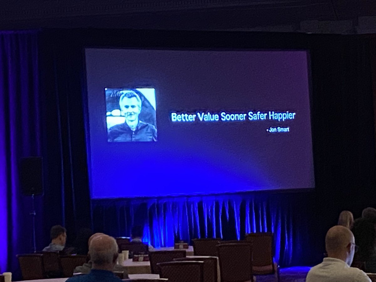 TechWell's tweet image. DevOps is for better business value sooner safer happier - @TopoPal keynote #agiledevopscon