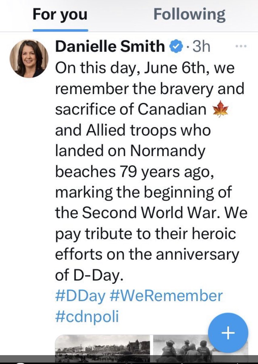 Somebody, anybody tell me the Premier of Alberta does not believe the Allies invaded Europe and  started WW2??? #abpoli