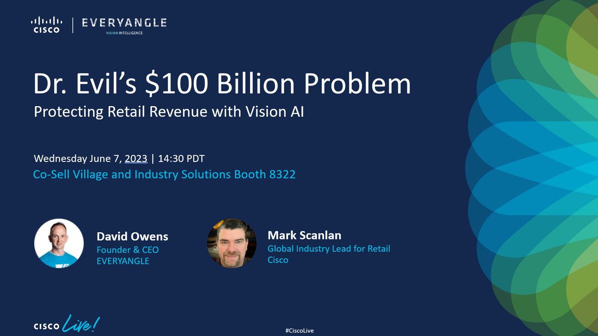 Join us today at <a href="/CiscoLive/">CiscoLive</a> at 2:30pm PDT for 'Dr. Evil's $100 Billion Problem: Protecting Retail Revenue with Vision AI'. We hope to see you there!
#VisionAI #Retail #ComputerVision #CiscoLive