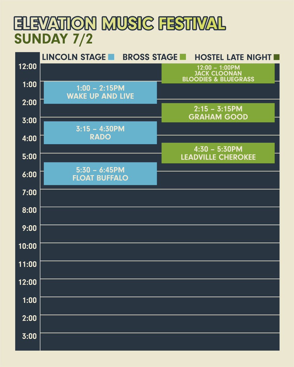 Daily Lineup is out! 

<a href="/themotet/">The Motet</a> <a href="/eminencerock/">Eminence Ensemble</a> <a href="/CervantesDenver/">Cervantes Denver</a>