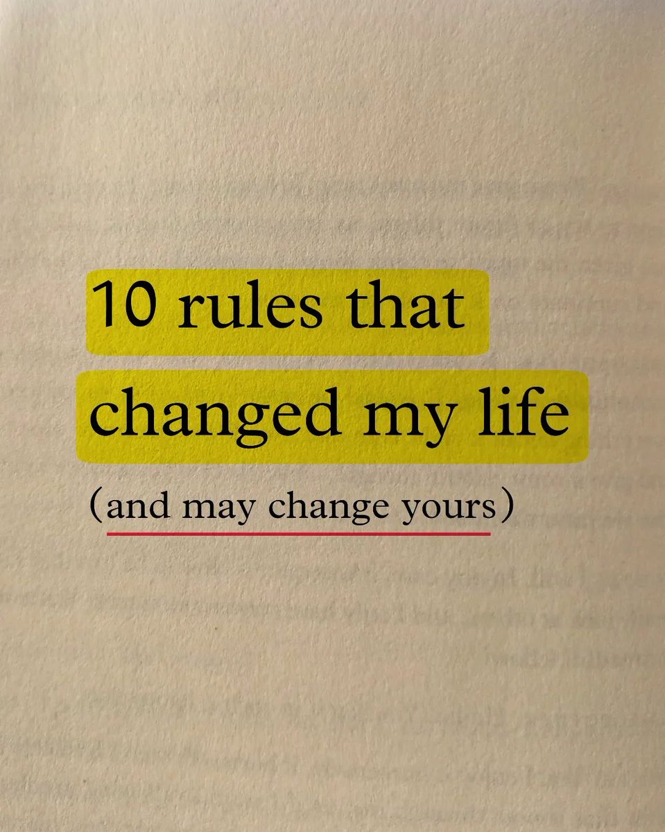 10 Rules That Changed My Life: