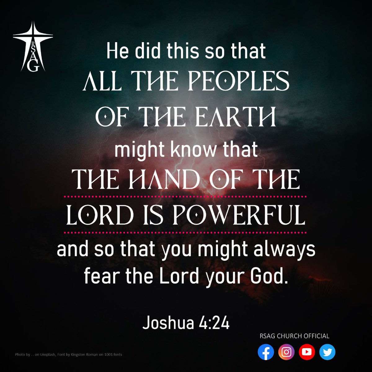 rsagchurch's tweet photo. யோசுவா 4:24
#joshua424 #joshua #handofthelord #powerful #bible #dailyverse #dailymanna #dailybread #promiseword #bibleverse
#dailypromiseword #promiseverse #June2023 #MakeJesusKnown #makehimfamous #jesuschrist Rev.C #RufusCliffVictor Rev.V #CharlesAaron #rsagchurch https://t.co/J6gqPV1l8Q