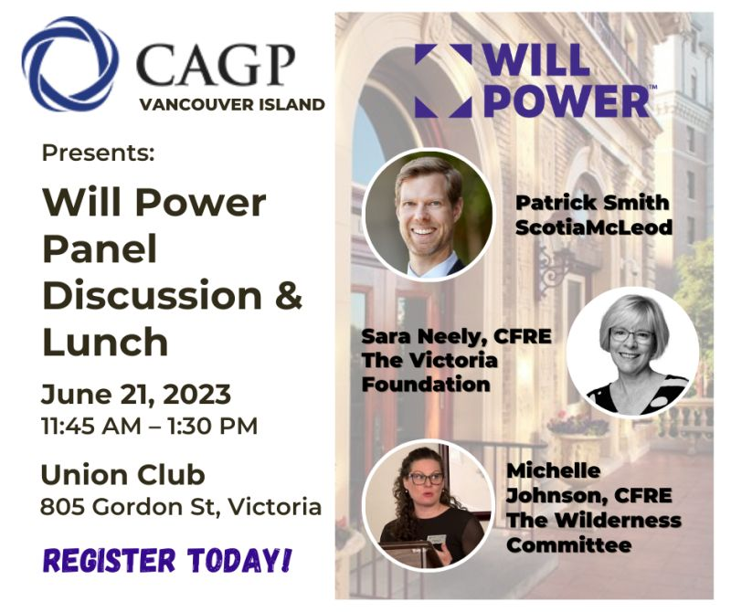 Join us on June 21 for a #CAGP #WillPower Campaign Event! Panelists will share their unique perspectives on how their orgs have been utilizing the campaign, along with the impact it has made within the overall gift planning community. Register by June 14: lnkd.in/gg3gDHbi