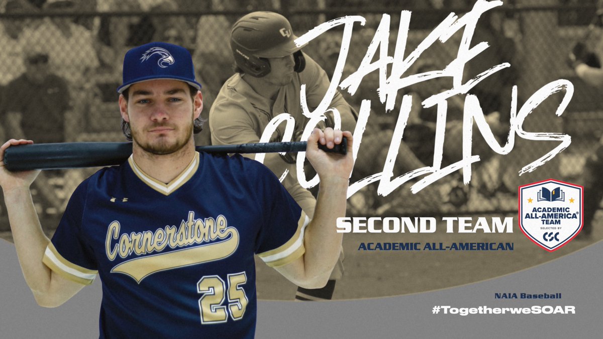 CUathletics's tweet photo. BASE | Jake Collins becomes the third @CornerstoneU athlete this year to earn CSC @AcadAllAmerica Second Team honors and is the first @CornerstoneBAS player to do so! 

Congratulations Jake! 

https://t.co/ewFbuea85X

#TogetherweSOAR https://t.co/vNogtf0cpR