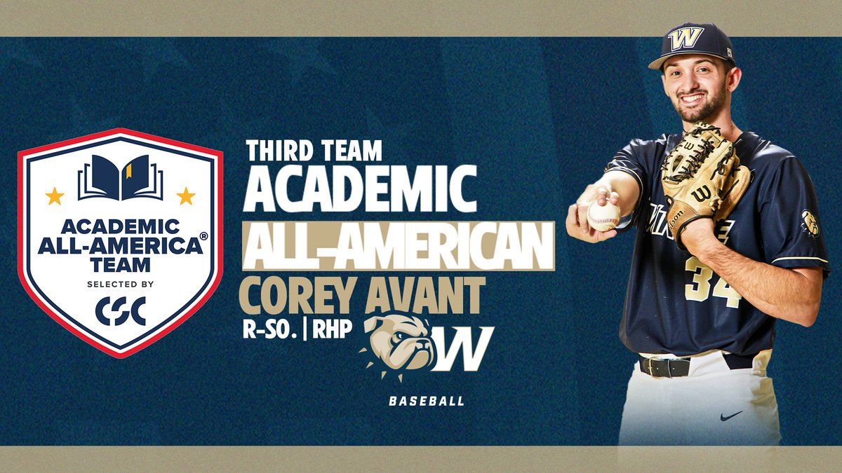 WU_Bulldogs's tweet photo. Academic All-America honoree!!

Congrats to All-SAC reliever Corey Avant, earning 3rd Team Academic All-America accolades!

Story | https://t.co/FFNPhYHui1

#OneDog https://t.co/v94yDDxsPM