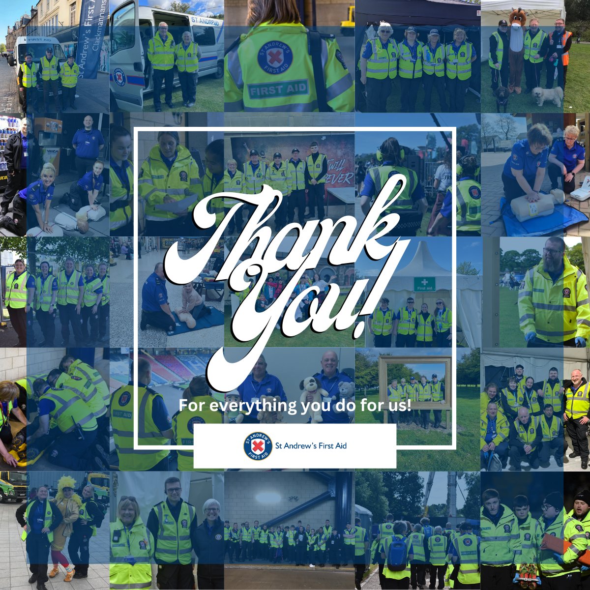 THANK YOU!!❤️Today is the final day of #VolunteerWeek2023; there will never be enough thank you's to show how grateful we for our amazing volunteers. They are the lifeblood of our organisation & St Andrew's First Aid wouldn't be where we are today without them!