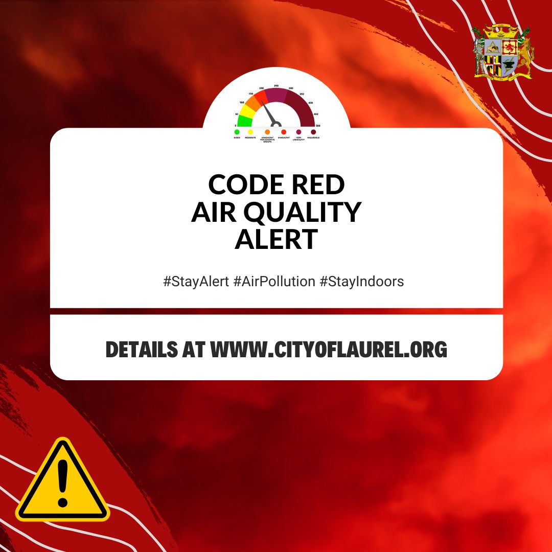 Yilmaz Ak 🐾 on Twitter "RT LaurelCityOEM AIR QUALITY ALERT UPDATE A