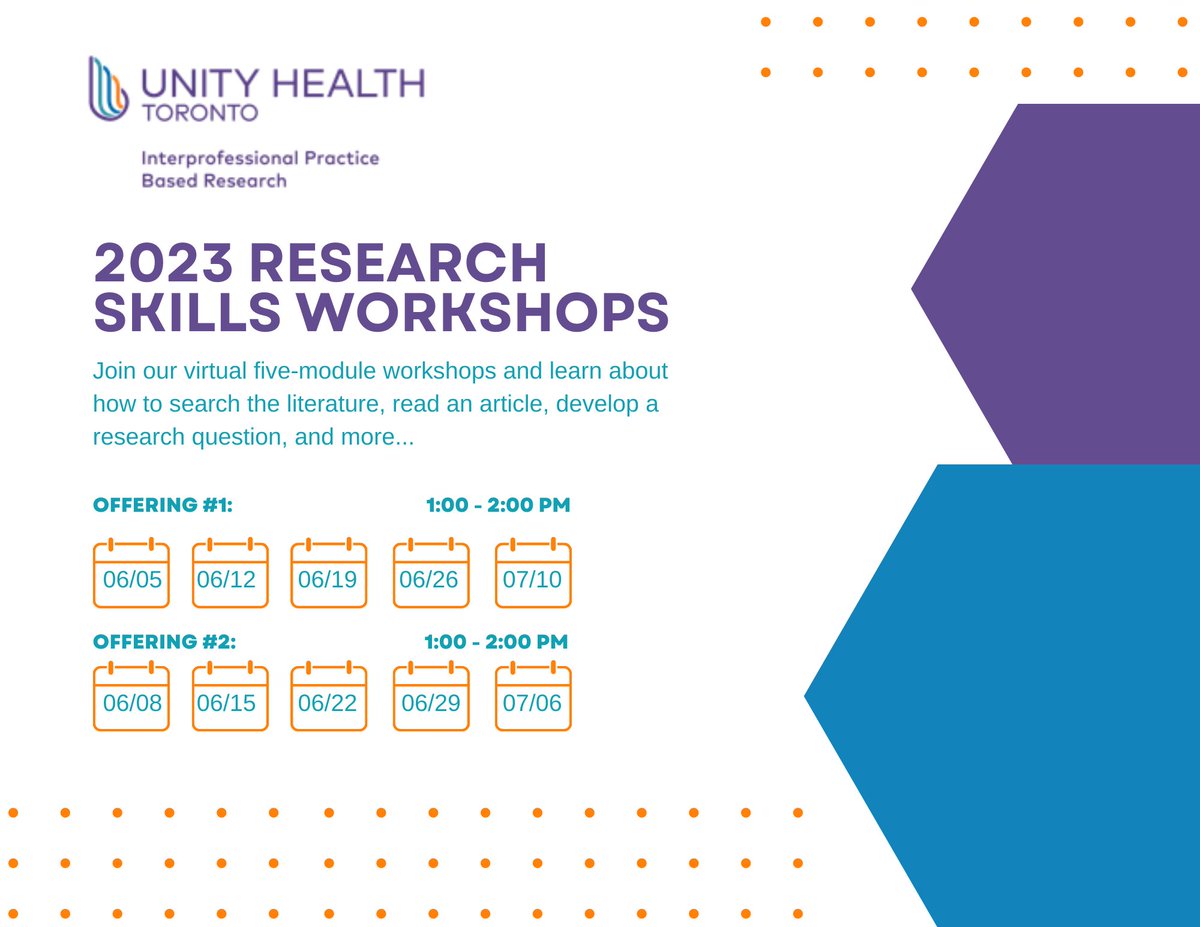We are excited to announce the launch of our summer student research skills workshops! Email us at ipbr@smh.ca to register!