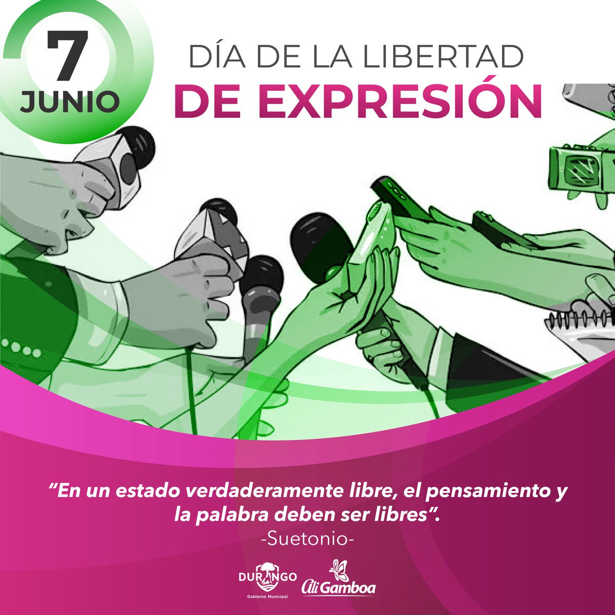 La libertad de expresión es uno de nuestros más valiosos derechos, constituye la base de todas las demás libertades y es el fundamento de la dignidad humana. 🎙️ 

#DíaDeLaLibertadDeExpresión 🗣️