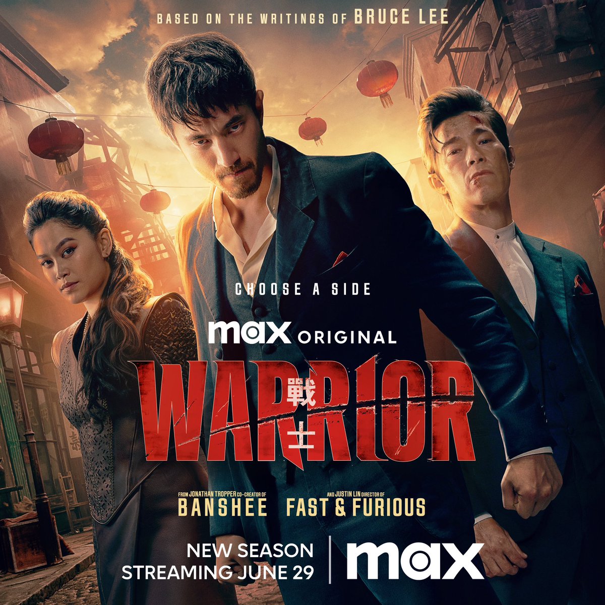 brucelee's tweet photo. It’s time to choose a side.

The trailer for the new season of #Warrior drops tomorrow 🔥 https://t.co/EIaeOGUwmh