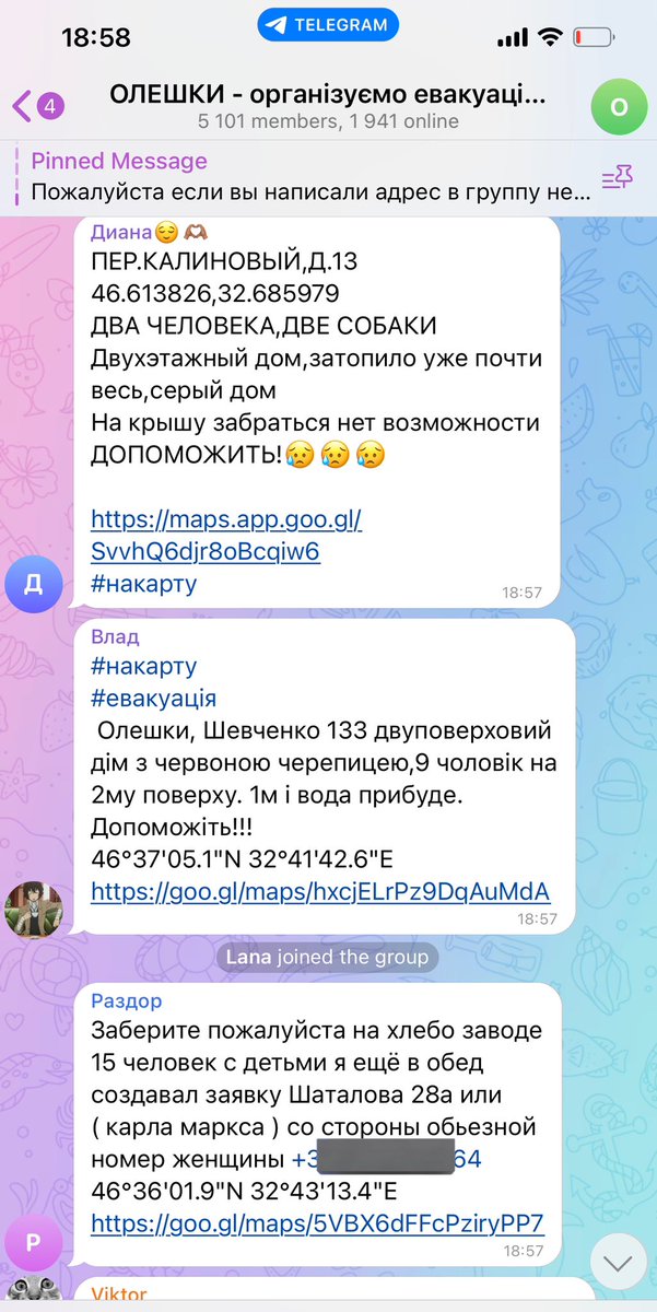 So I’m sitting at home and bawling my eyes out reading this rescue Telegram chat from the Russian-occupied Oleshky. People are literally begging to save them, some of them have been sitting on rooftops for two days now, no food or water. 

A lot of them elderly, many children.