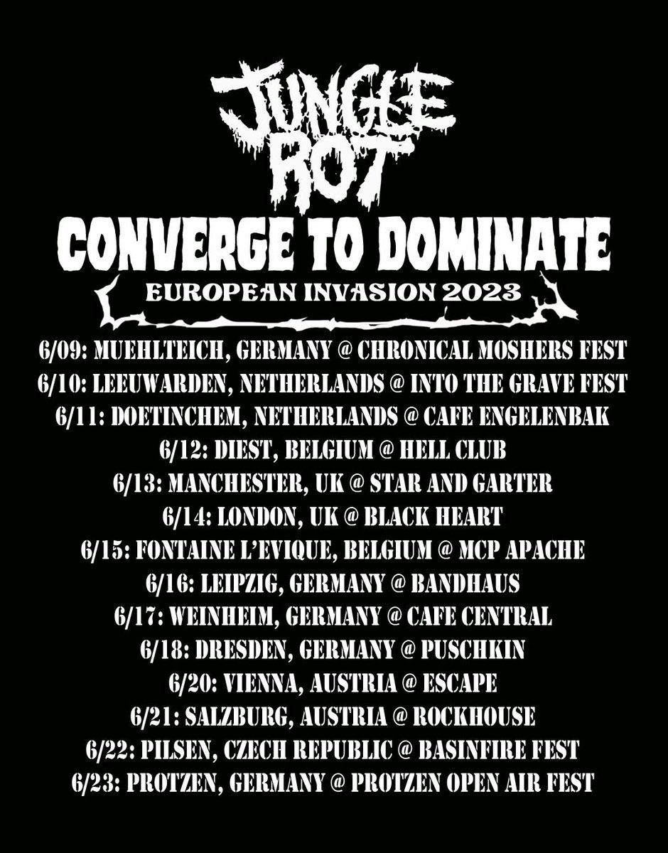 EUROPE HERE WE COME! 

#Europe #EuropeanTour #junglerot #deathmetal