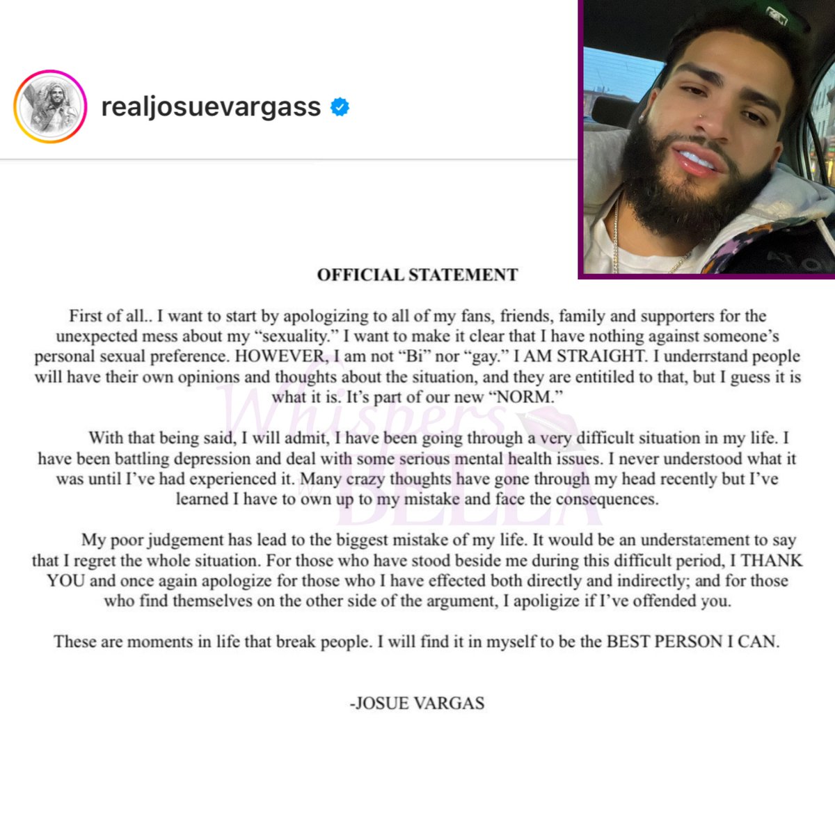 IG @whisperswithbella on Twitter: "Professional boxer Josue Vargas