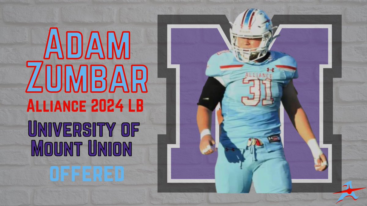 Congrats <a href="/AdamZumbar/">adam</a> on receiving an offer to <a href="/MountUnionFB/">Mount Union Football</a>! #GoAviators #GoRaiders #RepthatA