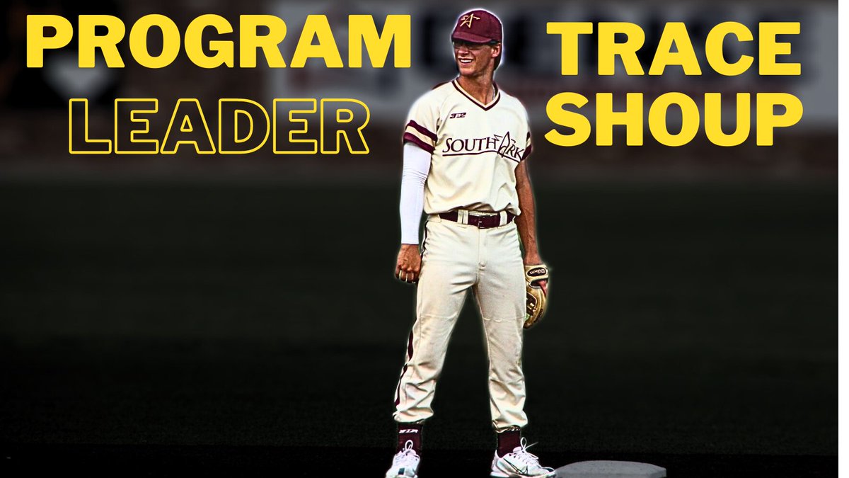 Coach Gafford (@johngafford24) on Twitter photo Congratulations to Trace Shoup (<a href="/traceshoup/">Trace Shoup</a>)
In his time at <a href="/SouthArkbseball/">SouthArk CC Baseball</a> he has set numerous single-season and program records. Trace now holds records for Hits, Doubles, Home Runs, RBIs, Stolen Bases, AVG, SLG, Total Bases, and Extra Base Hits in a Single Season! Congratulations to Trace Shoup (<a href="/traceshoup/">Trace Shoup</a>)
In his time at <a href="/SouthArkbseball/">SouthArk CC Baseball</a> he has set numerous single-season and program records. Trace now holds records for Hits, Doubles, Home Runs, RBIs, Stolen Bases, AVG, SLG, Total Bases, and Extra Base Hits in a Single Season!