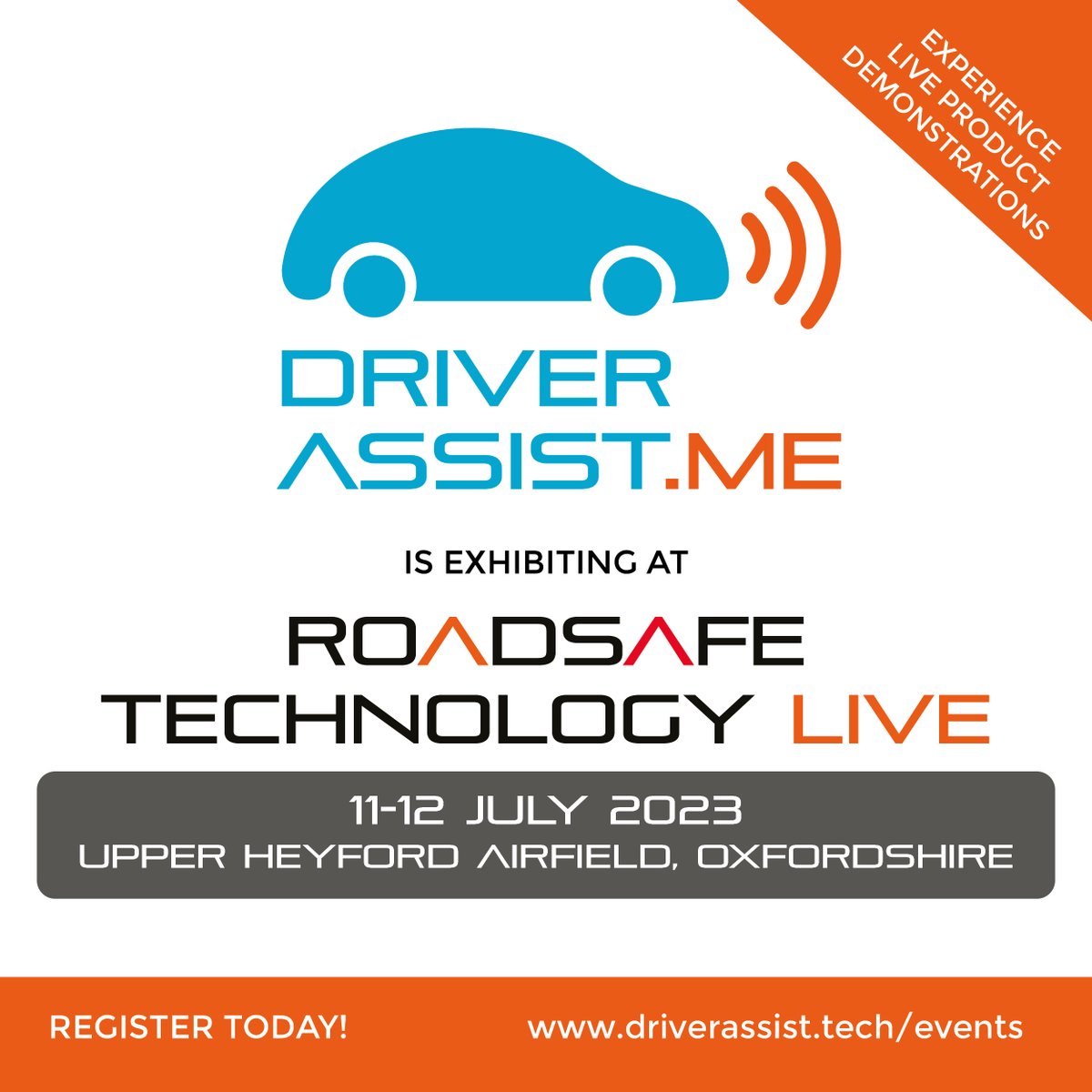 Introducing B2B driver training into your organisation could help improve road risk management and driver safety. Visit #DriverAssistME at the #RoadSafeTechnology on the 11-12 July at Upper Heyford Airfield, to confidently learn and understand, how and when to use #ADAS.