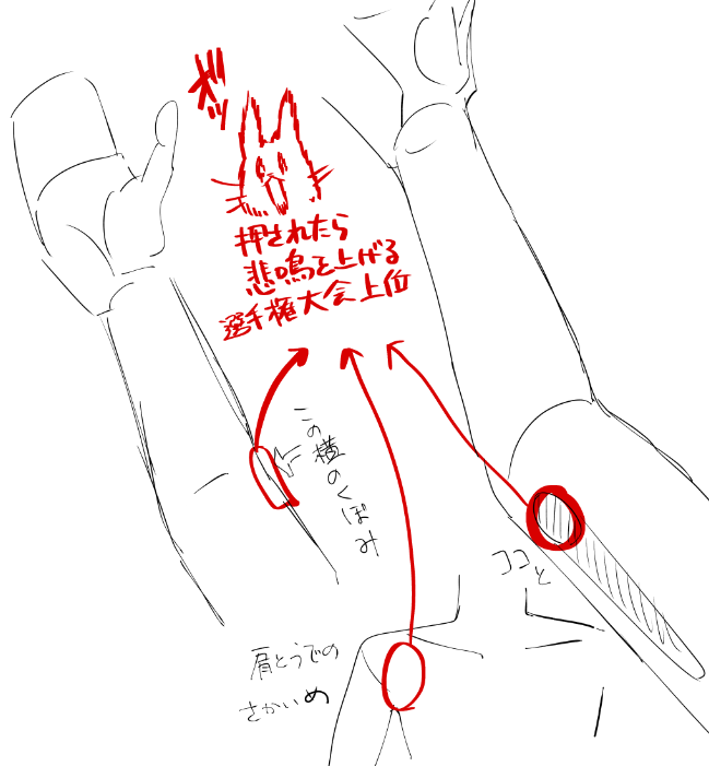 腕周り痛い三銃士