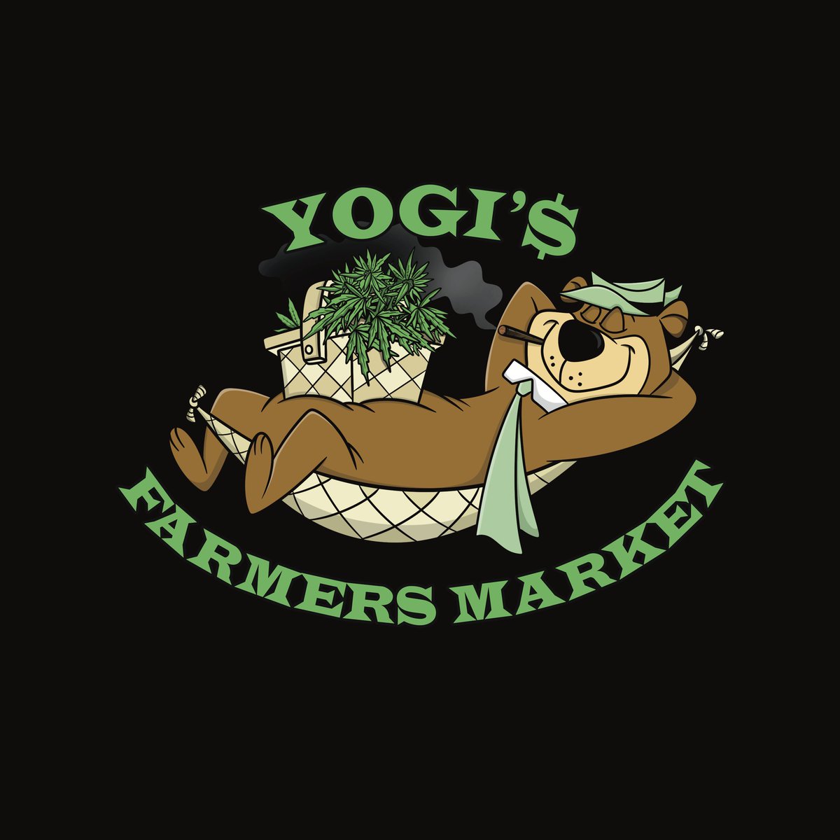 Moneygreenmerch's tweet photo. Yogis Farmers Market available SS23 as part of #artistprogram @YOGI10BEARS assorted limited items. https://t.co/QvgvCMMPUg