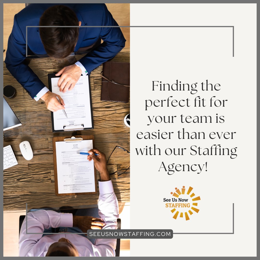 seeusnowstaff's tweet photo. Struggling to find the right talent for your team? Look no further! Our Staffing Agency specializes in connecting employers with top-notch professionals who will drive your business forward. Let us handle your staffing needs. 🌟💼🤝 #StaffingAgency #TopTalent #BusinessGrowth https://t.co/YxYMnSjAo0