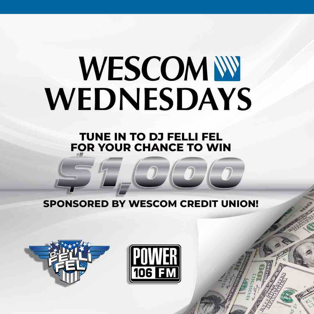 It’s Wescom Wednesday! Tune in to @djfellifel today for your chance to win $1,000 sponsored by Wescom Credit Union! Already a Wescom member? You will win an additional $1,000 in Wescom Visa® Gift Cards! Brought to you by Wescom Credit Union, where it’s all you, all the time.