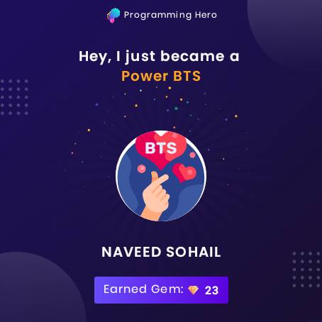NeoSuhail's tweet image. Day 38 of #100DaysOfCode challenge.
Enjoy a personalized, fun, and interactive learning process while becoming a Programming Hero.
#ProgrammingHero #Programming #Coding